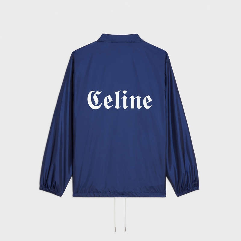 Blousons Celine Long Coach In Legere Nylon Bleu Marine Bleu | CL-591949