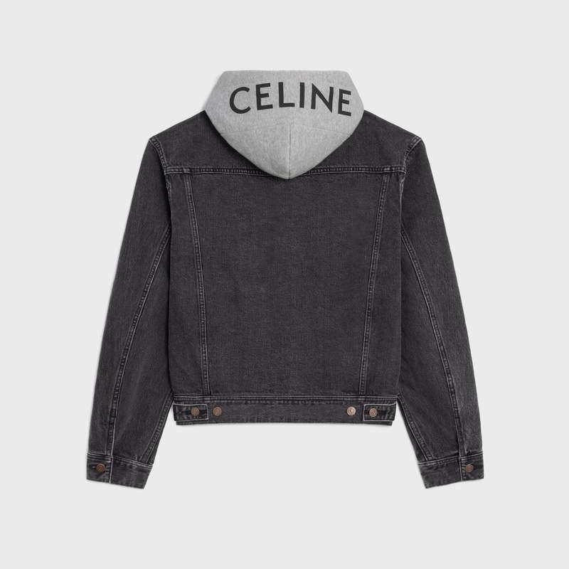 Blousons Celine Trucker In Charcoal Wash Denim Grise Lavage | CL-591963