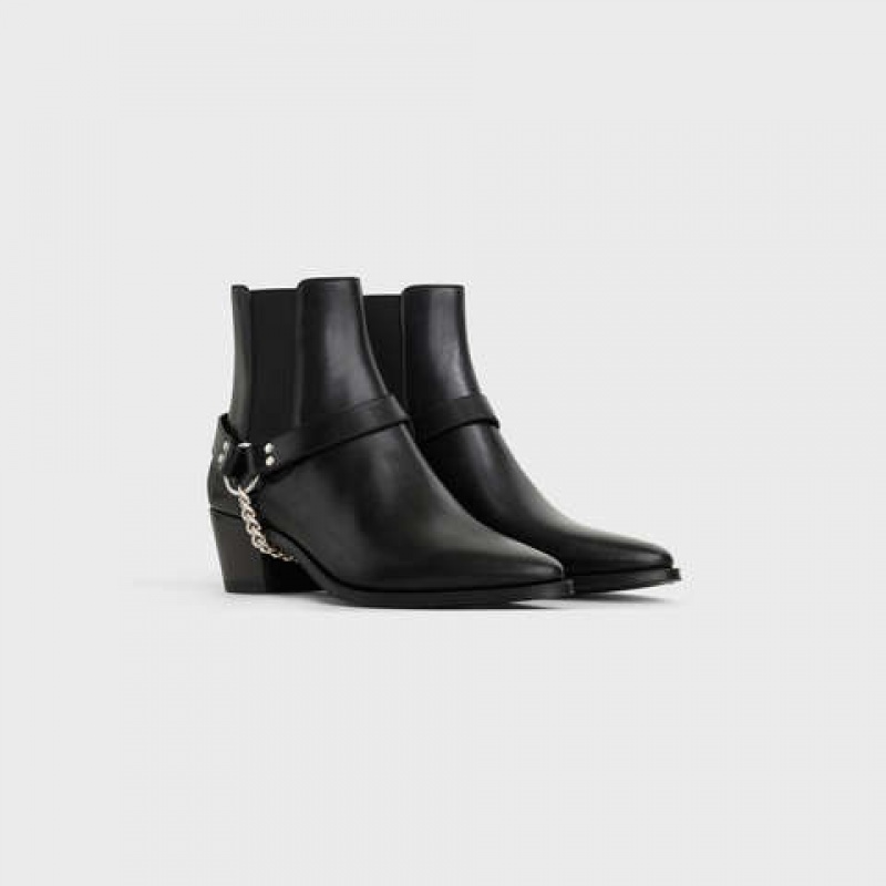 Botte Celine Camargue Vélo Chelsea In Calfskin Noir | CL-591866