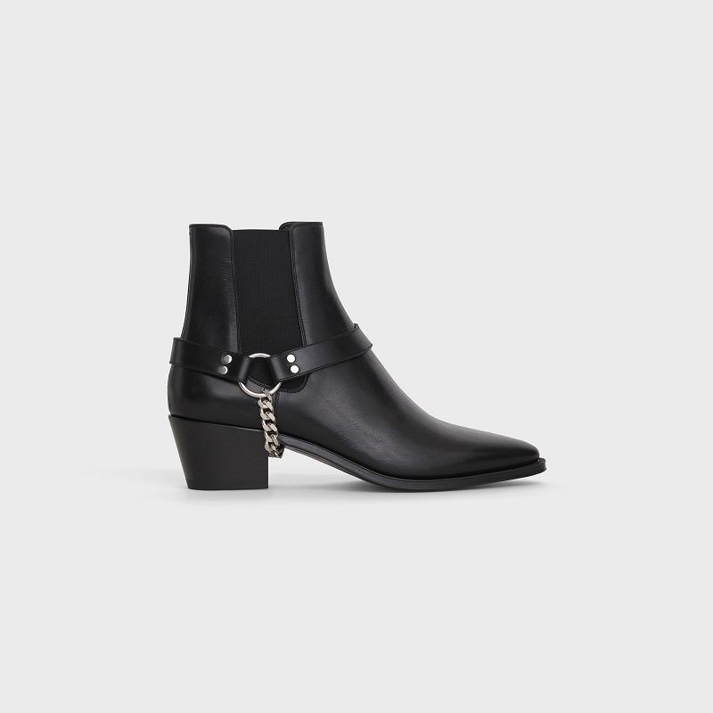 Botte Celine Camargue Vélo Chelsea In Calfskin Noir | CL-591866