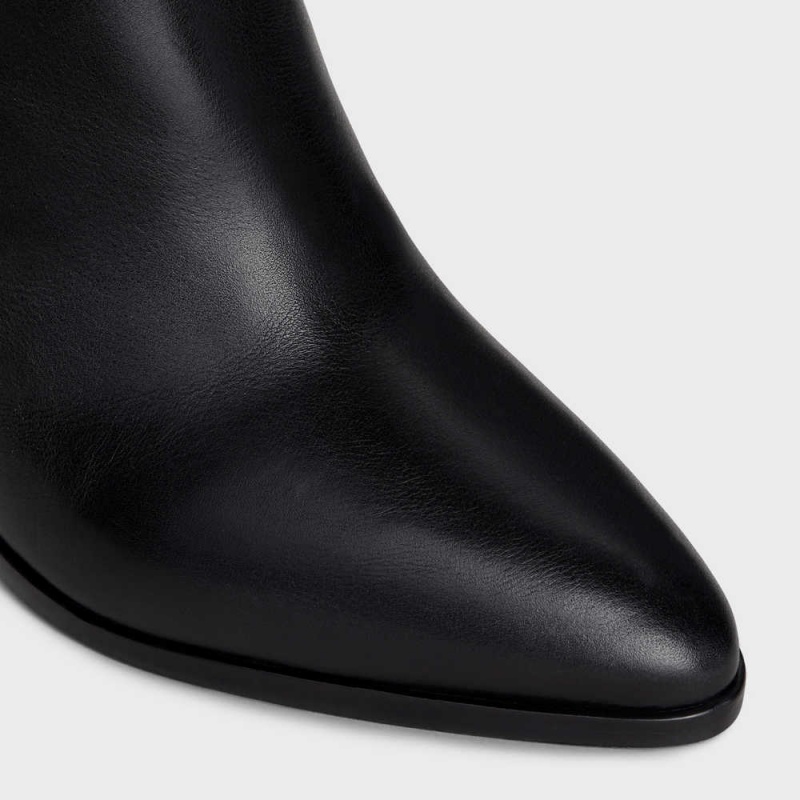 Botte Celine La Mousquetaire High Wiltern In Calfskin Noir | CL-592520