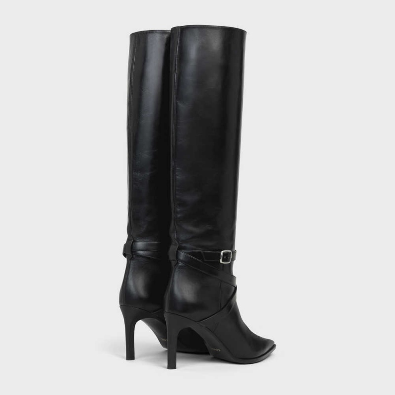 Botte Celine Verneuil High In Calfskin Noir | CL-592518