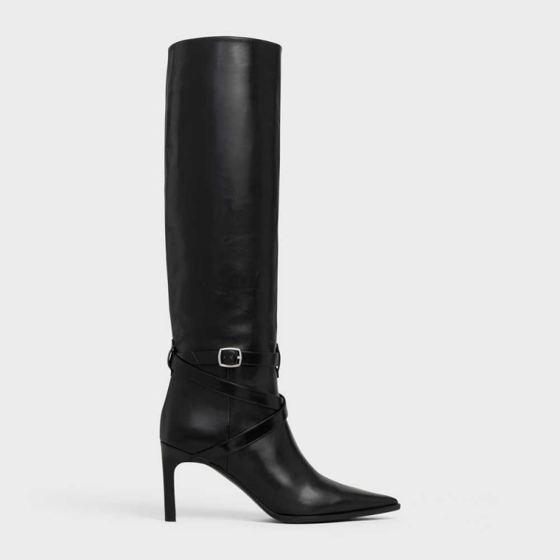 Botte Celine Verneuil High In Calfskin Noir | CL-592518