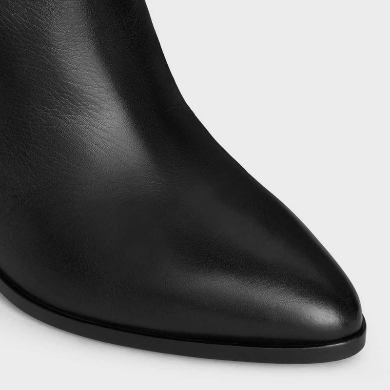 Botte Celine Équitation With Triomphe Wiltern In Calfskin Noir | CL-592515