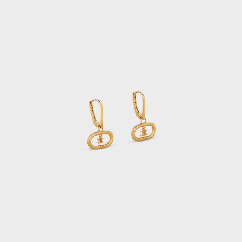 Boucles d'Oreilles Celine Triomphe Mobile In Brass With Gold Finish Doré | CL-592308