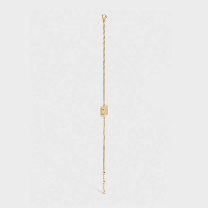 Bracelets Celine Alphabet Z In Brass With Gold Finish Doré | CL-592235