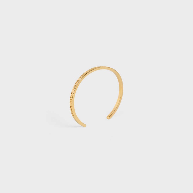 Bracelets Celine Paris Thin Cuff In Brass With Gold Finish Doré | CL-592215