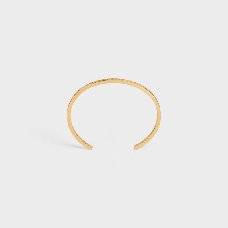 Bracelets Celine Paris Thin Cuff In Brass With Gold Finish Doré | CL-592215