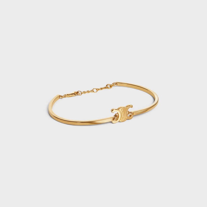 Bracelets Celine Triomphe Articulated In Brass With Gold Finish Doré | CL-592209