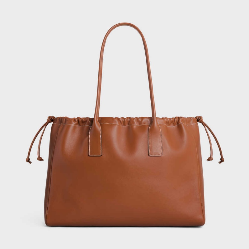 Cabas Celine Drawstring Cuir Triomphe In Smooth Calfskin Marron | CL-593088