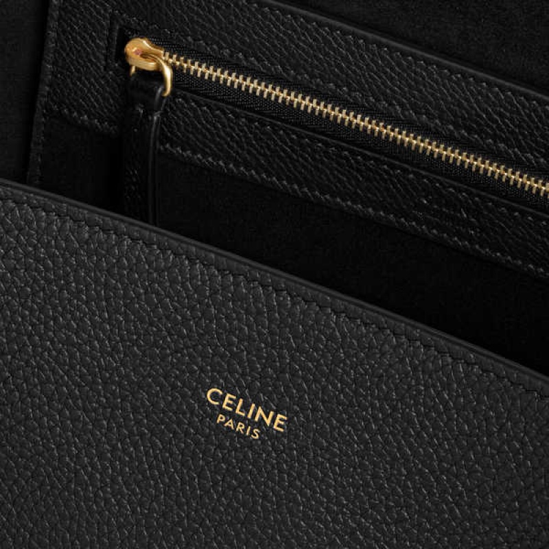 Cabas Celine Medium Phantom In Soft Grained Calfskin Noir | CL-593094