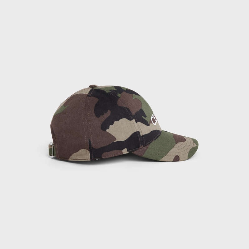 Casquette Celine Baseball In Coton Camouflage | CL-591693