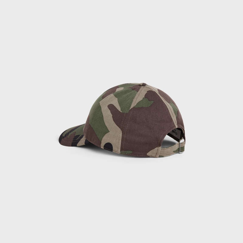 Casquette Celine Baseball In Coton Camouflage | CL-591693