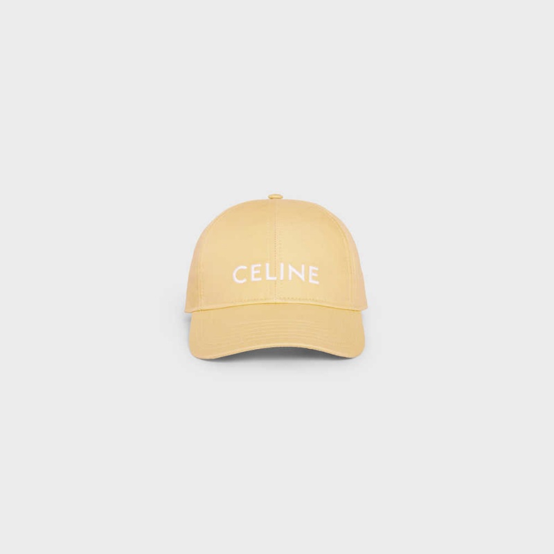 Casquette Celine Baseball In Coton Jaune | CL-592365