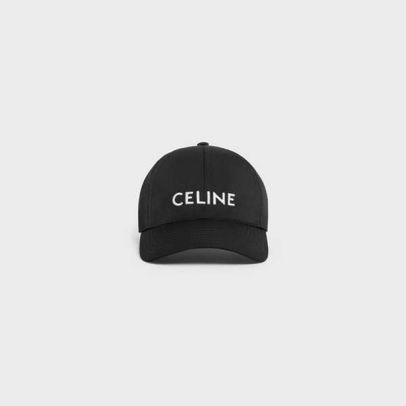 Casquette Celine Baseball In Drill Coton Noir | CL-592362