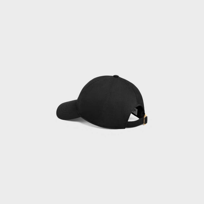 Casquette Celine Baseball In Drill Coton Noir | CL-592362