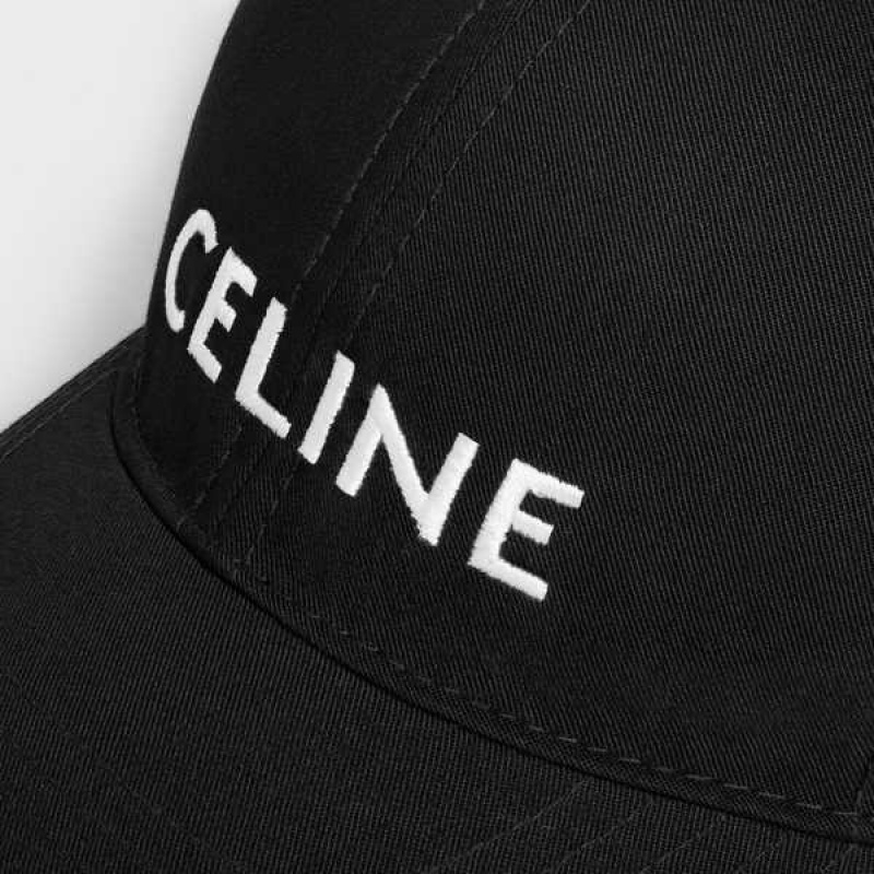 Casquette Celine Baseball In Drill Coton Noir | CL-592362