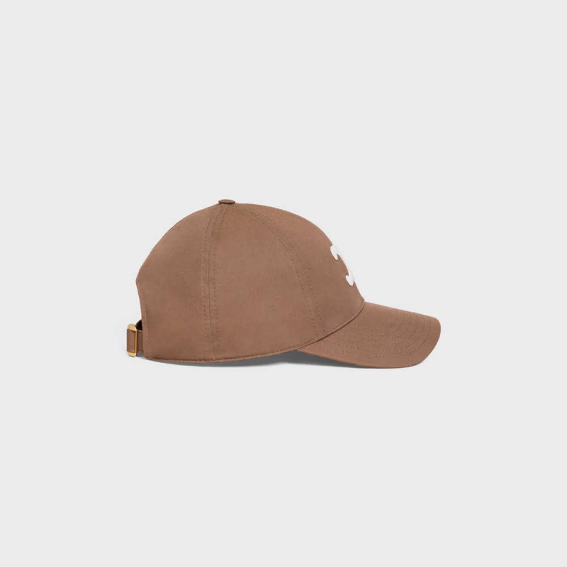 Casquette Celine Triomphe Baseball In Coton Chocolat | CL-592353