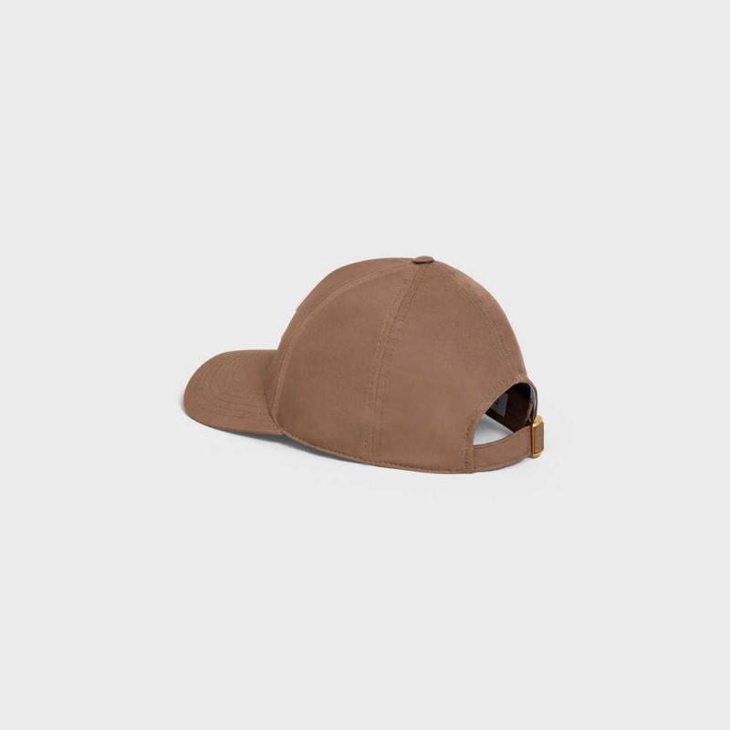 Casquette Celine Triomphe Baseball In Coton Chocolat | CL-592353