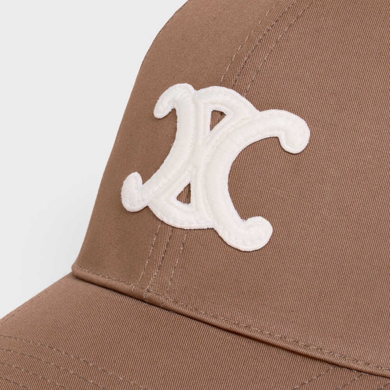 Casquette Celine Triomphe Baseball In Coton Chocolat | CL-592353