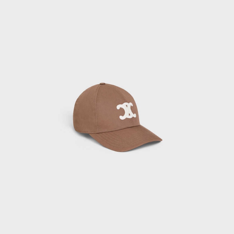 Casquette Celine Triomphe Baseball In Coton Chocolat | CL-592353