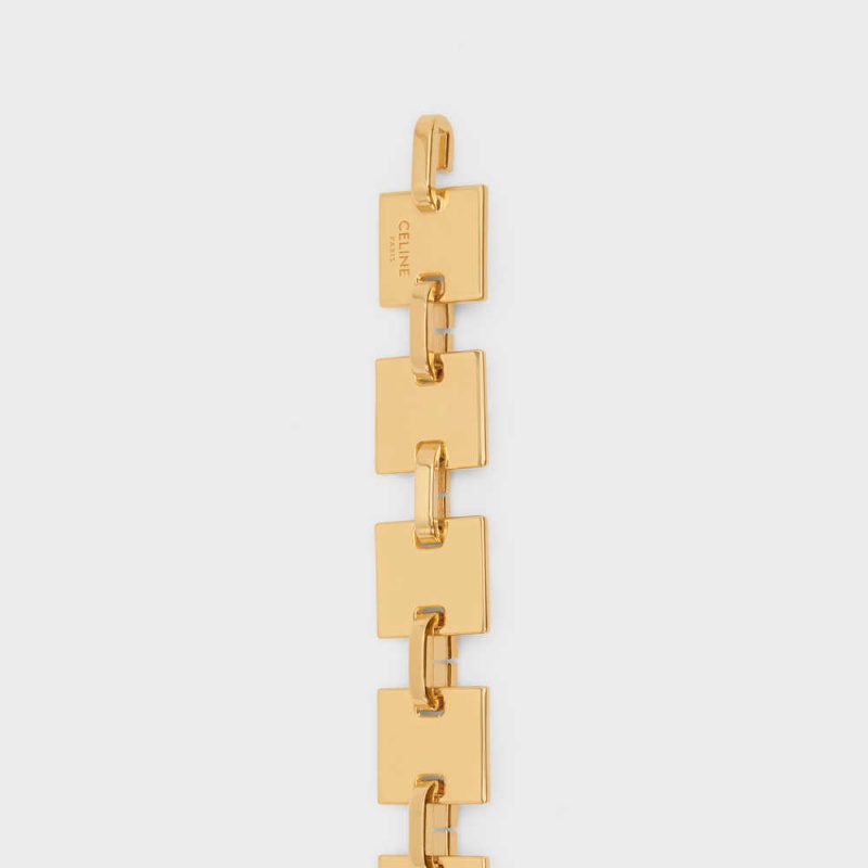 Ceintures Celine Square Chain In Brass Doré | CL-592449