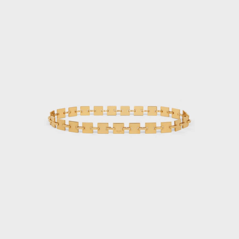 Ceintures Celine Square Chain In Brass Doré | CL-592449