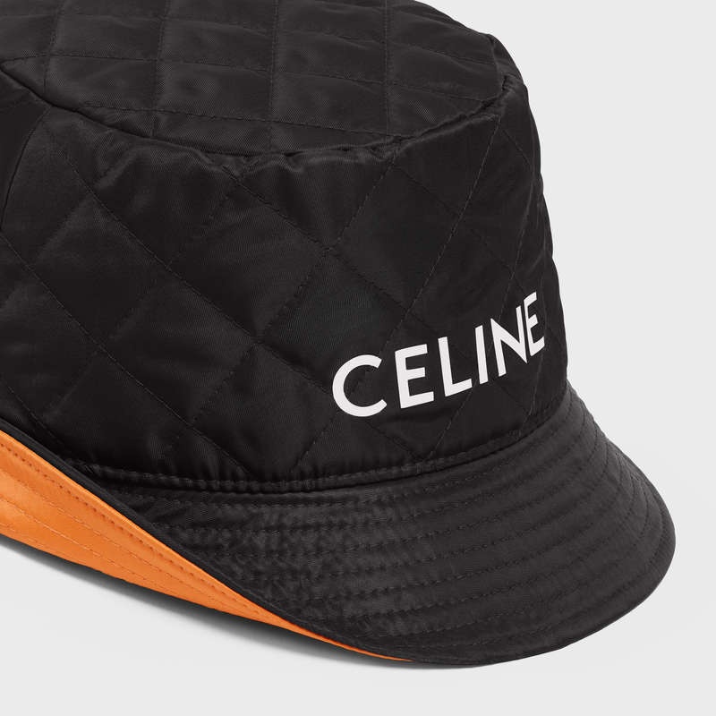 Chapeau Celine Bucket In Nylon Twill Noir | CL-591706