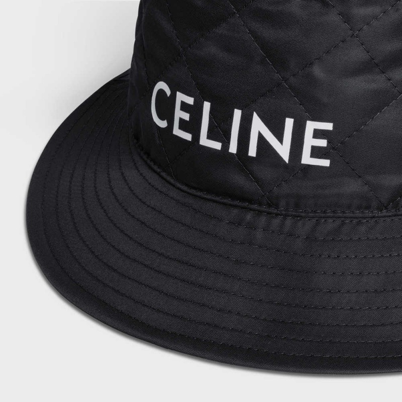 Chapeau Celine Bucket In Nylon Twill Noir | CL-592350