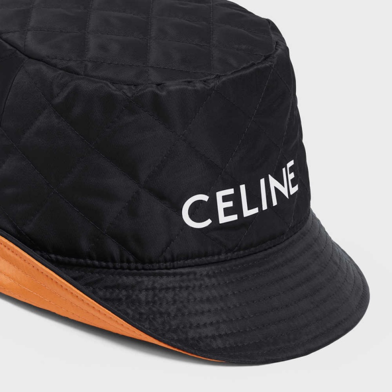 Chapeau Celine Bucket In Nylon Twill Noir | CL-592350