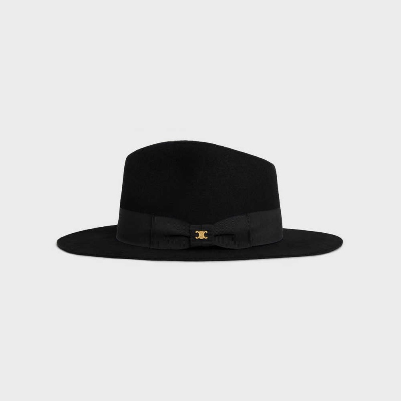 Chapeau Celine Fedora In Felt Noir | CL-592339