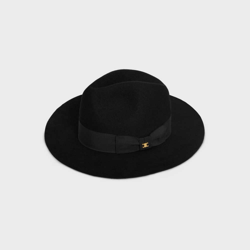 Chapeau Celine Fedora In Felt Noir | CL-592339