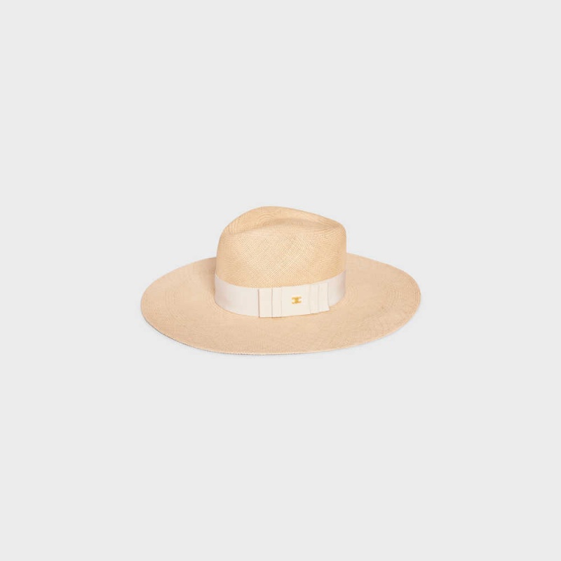 Chapeau Celine Panama In Straw Beige Beige Clair | CL-592346