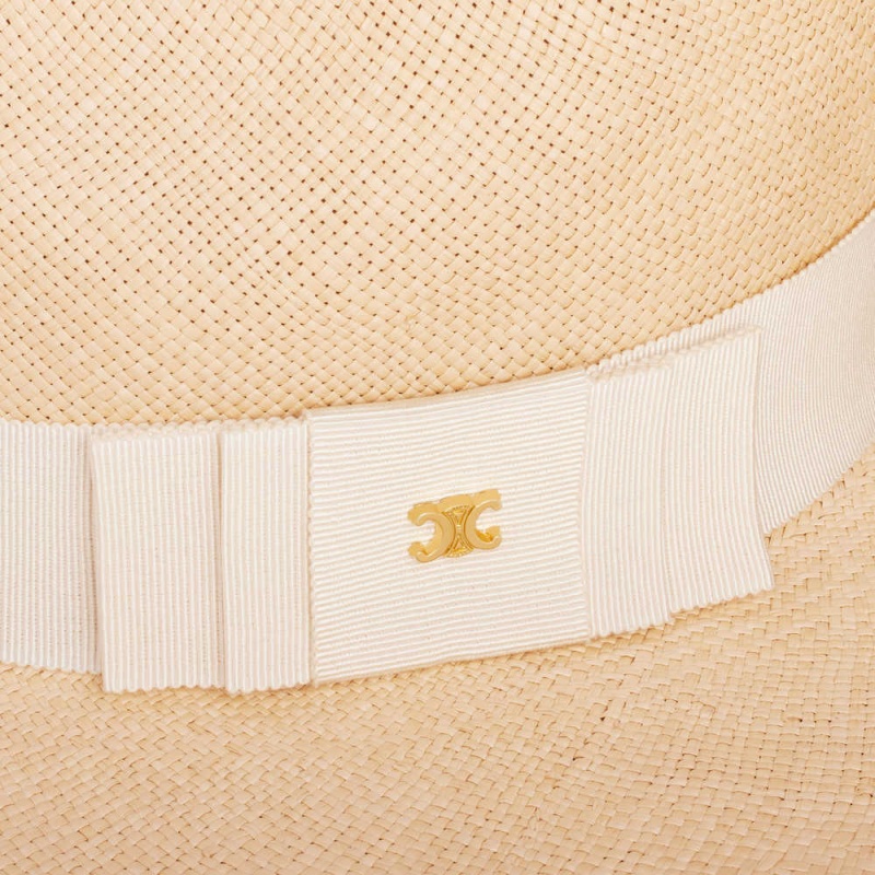 Chapeau Celine Panama In Straw Beige Beige Clair | CL-592346