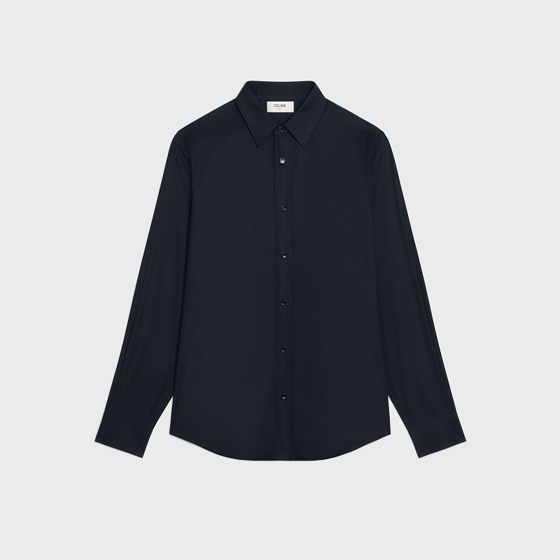 Chemises Celine Loose In Coton Poplin Noir | CL-592166