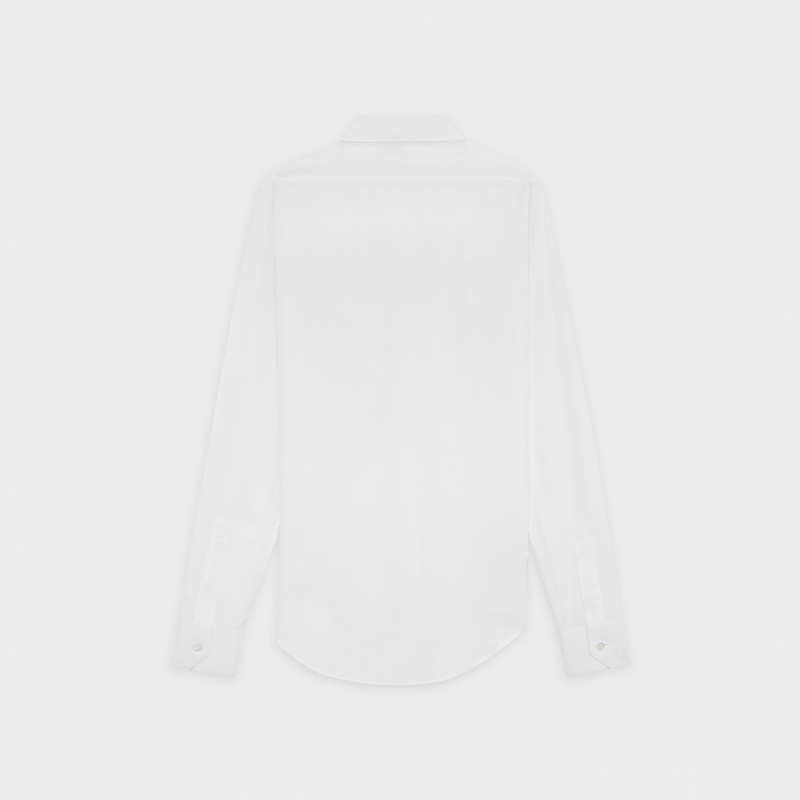Chemises Celine Mince In Coton Poplin Blanche | CL-592180