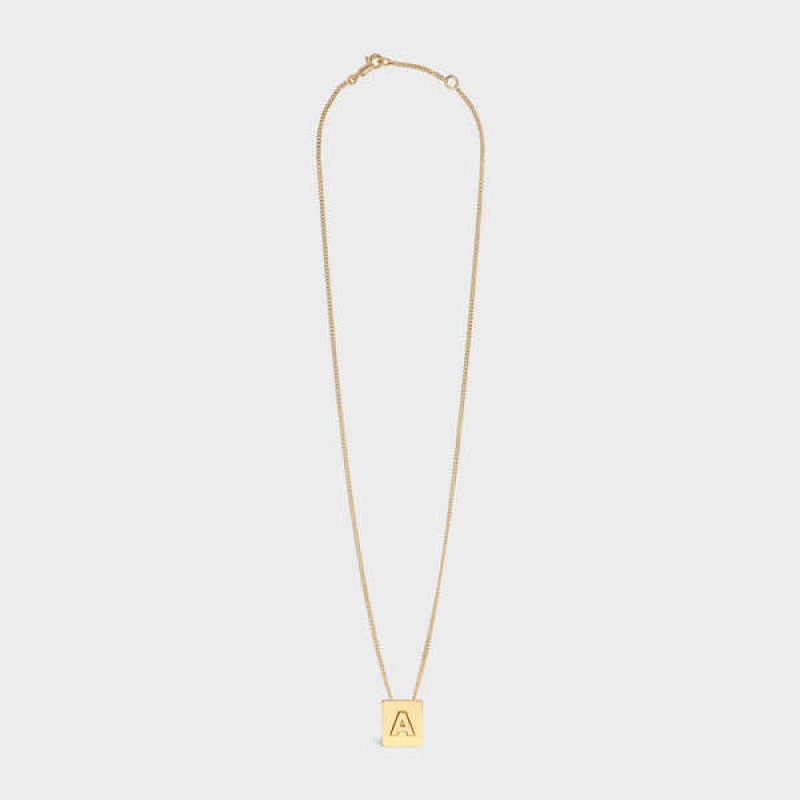 Colliers Celine Alphabet A In Brass With Gold Finish Doré | CL-592264