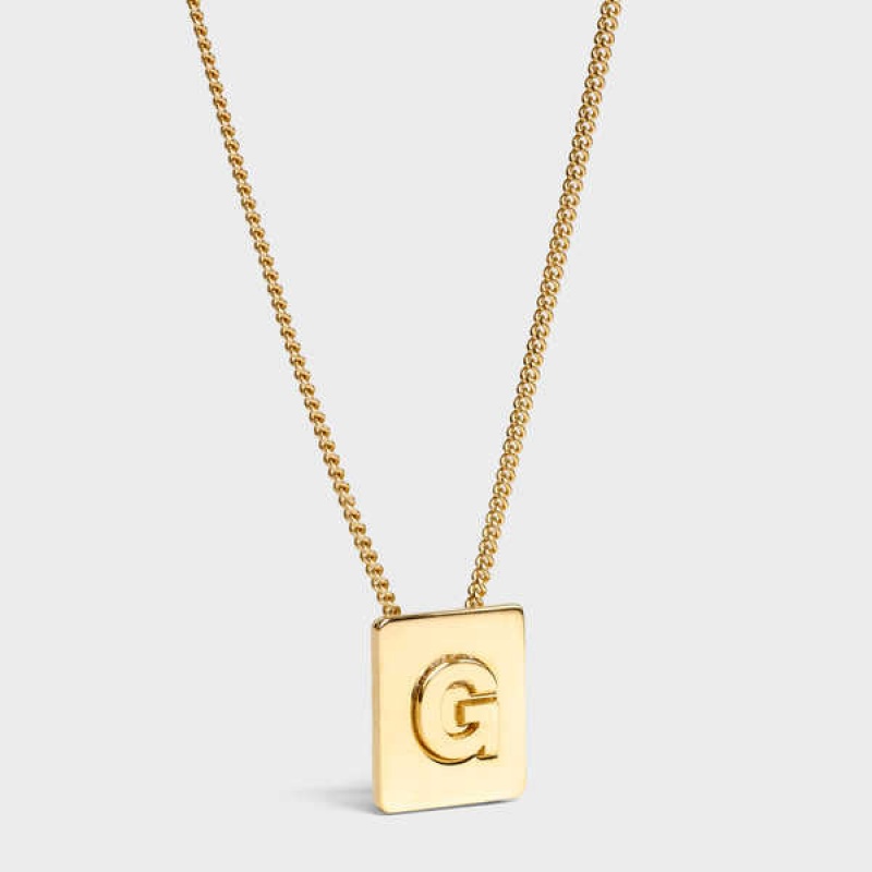 Colliers Celine Alphabet G In Brass With Gold Finish Doré | CL-592270