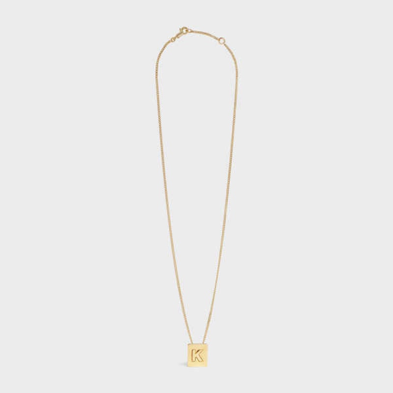 Colliers Celine Alphabet K In Brass With Gold Finish Doré | CL-592274