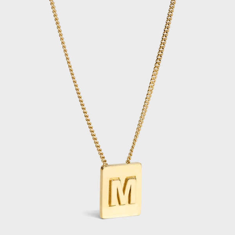 Colliers Celine Alphabet M In Brass With Gold Finish Doré | CL-592276