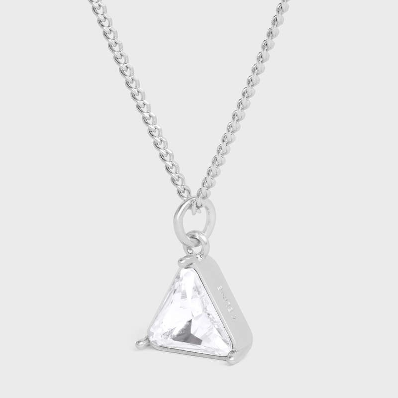 Colliers Celine Boy Doll Triangle In Brass With Rhodium Finish And Strass Argent | CL-591663