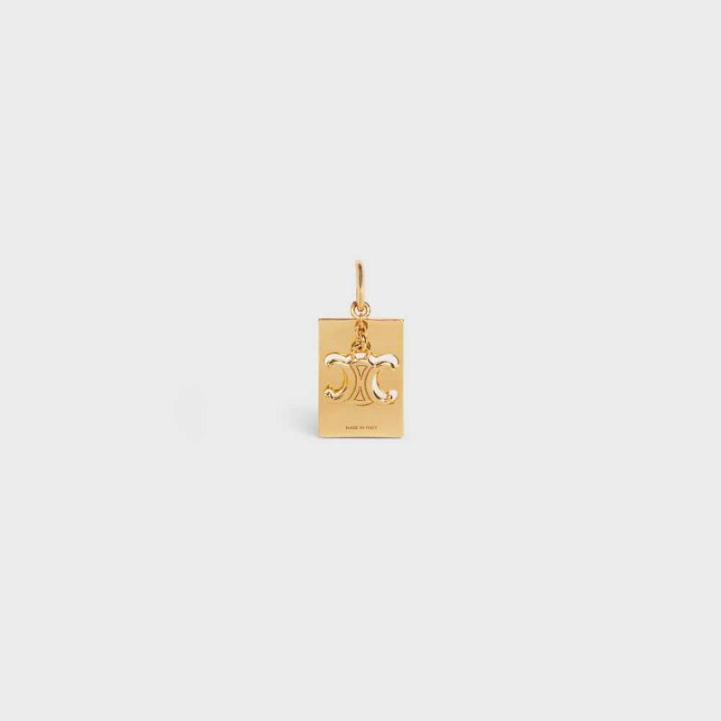Colliers Celine Separables Triomphe Interlocked Pendant In Brass With Gold Finish Doré | CL-592261