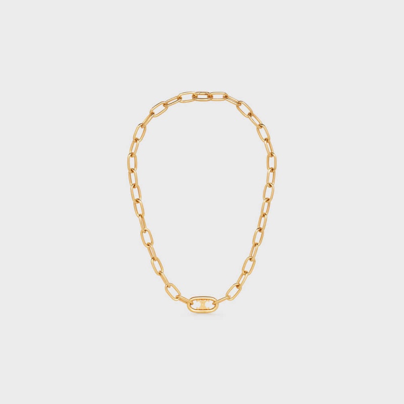 Colliers Celine Triomphe Link In Brass With Gold Finish Doré | CL-592251