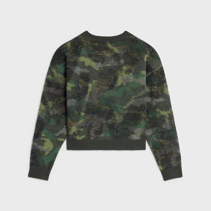 Knitwear Celine Boxy Cropped In Camouflage Laine Camouflage | CL-592105