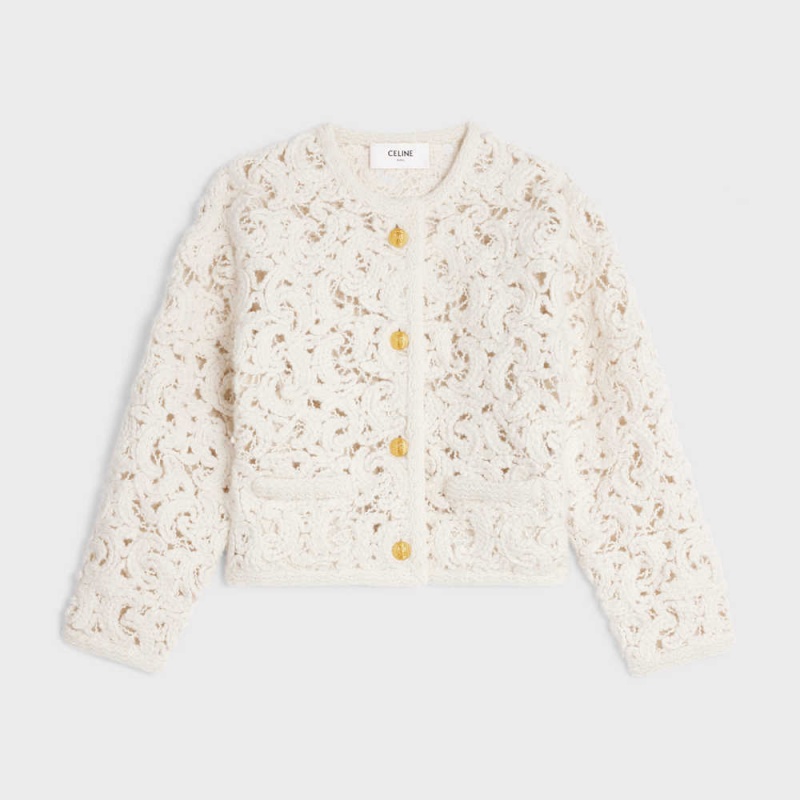 Knitwear Celine Cardigan In Cornelly Laine Blanche | CL-592700