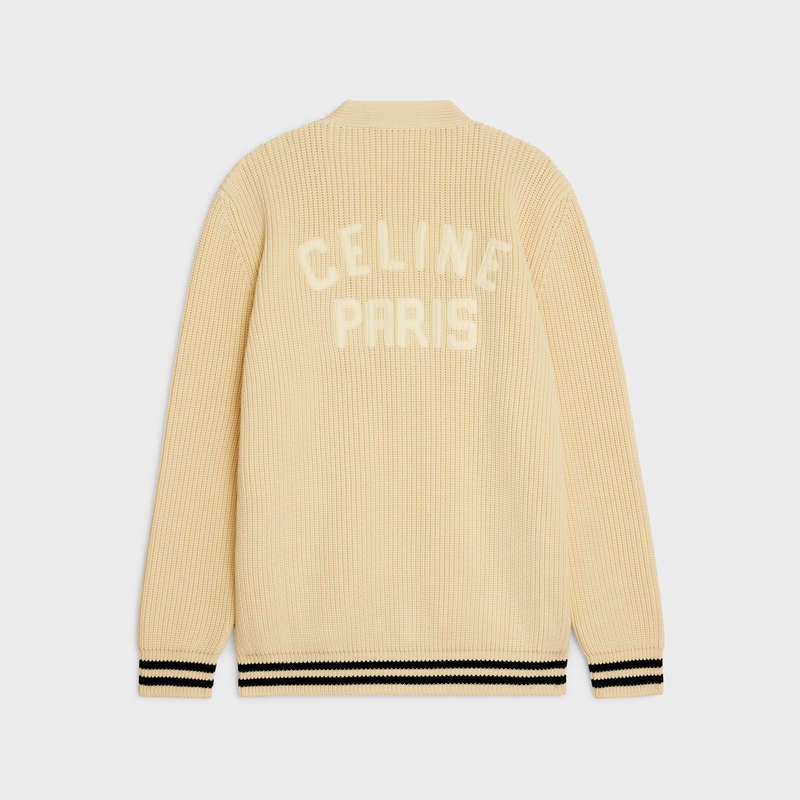 Knitwear Celine College Cardigan In Coton Noir | CL-592086