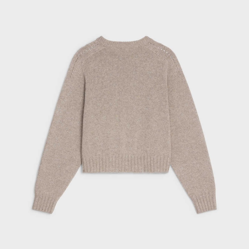 Knitwear Celine Crew Neck In Seamless Cashmere Marron | CL-592708