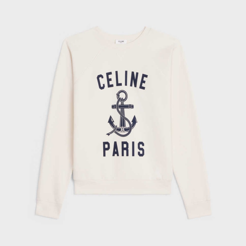 Knitwear Celine Paris Anchor In Cashmere Fleece Blanche | CL-592709