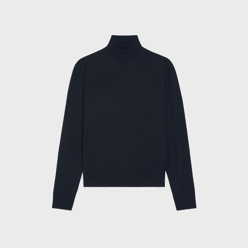 Knitwear Celine Turtleneck In Iconic Merinos Noir | CL-592106