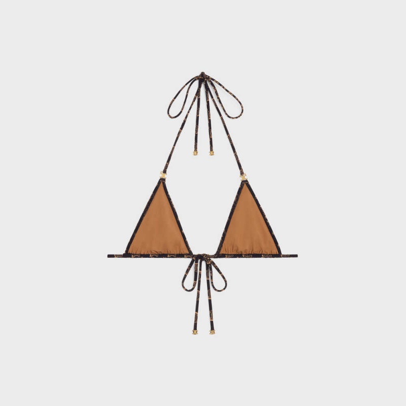 Lingerie Celine Triomphe Triangle In Matte Jersey Marron | CL-592765